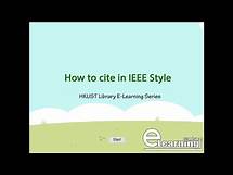 Video thumbnail for How to cite in IEEE Style