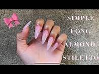 Video thumbnail for In-Depth Simple Long Stiletto/Almond Nails | Polygel Nails