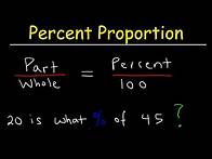 Video thumbnail for Part, Whole, & Percent Proportion Word Problems