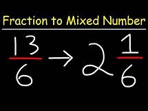 Video thumbnail for Improper Fractions To Mixed Numbers