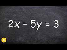 Video thumbnail for Changing an equation from standard form to slope intercept form