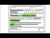 Video thumbnail for Pearson Edexcel International A level chemistry unit 1 January 2021 Section A