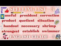Video thumbnail for English Grade 5 Spelling List 3