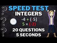 Video thumbnail for Math Quiz: Integers | Addition Subtraction Multiplication Division | MATH SPEED TEST