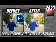Video thumbnail for How to Edit Photos in Adobe Photoshop 2023 as a COMPLETE BEGINNER (IN 3 MINUTES!)