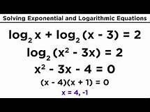Video thumbnail for Solving Exponential and Logarithmic Equations