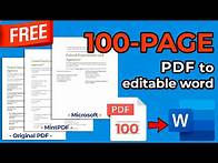 Video thumbnail for [FREE!] Convert a 100-page PDF to Editable Word without Losing Formatting