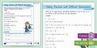 Video thumbnail for Adding Fractions with Different Denominators