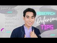 Video thumbnail for CHUtorial: Common Questions During Research Defense (with Sample Answers)