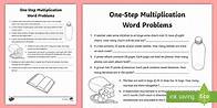 Video thumbnail for One-Step Multiplication Word Problems Worksheet