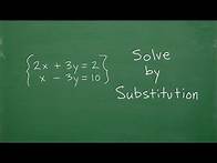 Video thumbnail for Let’s Solve this System using the Substitution Method….Step-by-Step….