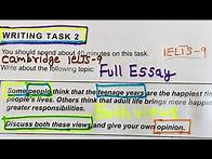 Video thumbnail for IELTS Writing Task-2 |Discuss Both Views | ielts-9 | TEST B