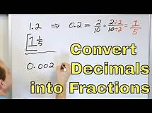 Video thumbnail for Learn to Convert Decimals to Fractions (Change a Decimal into a Fraction) - [21]