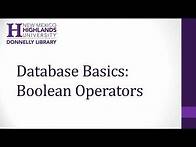 Video thumbnail for Database Basics: Boolean Operators