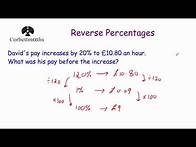 Video thumbnail for Reverse Percentages - Corbettmaths