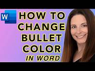Video thumbnail for How To Change Bullet Point Color In Word