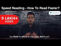 Video thumbnail for Speed Reading: How to read faster and comprehend better? Double your reading speed by Roman Saini