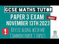 Video thumbnail for Common Paper 3 Topics | Revise With Me for Higher Paper 3 - November 13th 2023 | TGMT