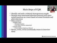 Video thumbnail for How to Conduct a Consensual Qualitative Research – Essentials of Qualitative Methods Series