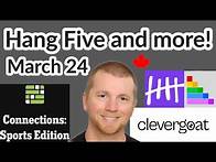 Video thumbnail for March 24 - Amazing Word Games - Hang Five, Stacked, Sports Connections, Word Salad and Cladder