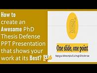 Video thumbnail for 👍How to create an Awesome PhD Thesis Défense PPT Presentation that shows your work at its Best? #PPT