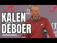 Video thumbnail for Kalen DeBoer Press Conference after LSU | Keanu Koht suspended | Q Rob out for the season