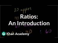 Video thumbnail for Introduction to ratios | Ratios, proportions, units, and rates | Pre-Algebra | Khan Academy