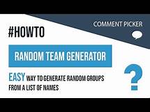 Video thumbnail for Random Team Generator - Generate random groups / teams from a list of names EASY