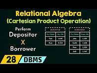 Video thumbnail for Relational Algebra (Cartesian Product Operation)