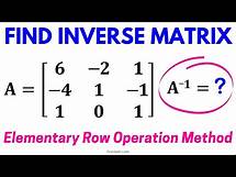 Video thumbnail for Find the Inverse of a 3x3 Matrix - Use the Elementary Row Operation Method