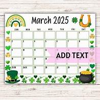 Video thumbnail for EDITABLE Printable March 2025 Calendar | St. Patrick's Day Themed Calendar | Classroom Calendar | Fillable Calendar | Homeschool Planner - Etsy