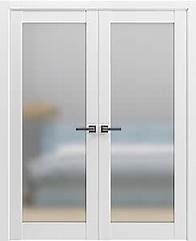 Video thumbnail for SARTODOORS Solid French Double Doors 48 x 80 inches Frosted Glass | Planum 2102 White Silk | Wood Solid Panel Frame Trims | Closet Bedroom Sturdy Doors