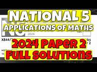 Video thumbnail for National 5 Applications Of Maths 2024 Paper 2 - Full Solutions!