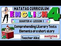 Video thumbnail for MATATAG ENGLSH 4 Grade 4 Quarter 4 Lesson 1 Comprehending Literary Texts: Elements of a short story