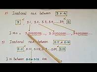 Video thumbnail for To find Irrational numbers between two numbers- Number Systems -Class 9