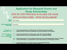 Video thumbnail for STEP BY STEP GUIDE TO FILL THE DAAD APPLICATION FORM - EPOS SCHOLARSHIP 2023