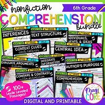 Video thumbnail for 6th Grade Nonfiction Reading Comprehension Bundle - Reading Passage Based Units