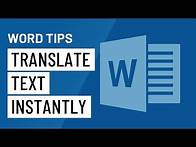 Video thumbnail for Word Quick Tip: Translate Text Instantly