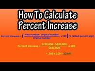 Video thumbnail for How To Find Or Calculate Percent, Percentage Increase - Formula For Percent, Percentage Increase