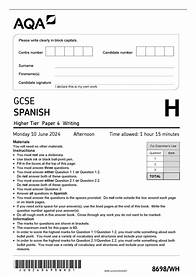 Video thumbnail for Official summer 2024 AQA GCSE SPANISH 8698 WH Paper 4 Writing Higher Tier Merged Question Paper + Ma
