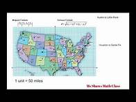 Video thumbnail for Find the Distance and Midpoint between Two Cities on US Map. Convert to Miles and Hours Traveled