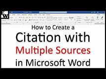 Video thumbnail for How to Create a Citation with Multiple Sources in Microsoft Word