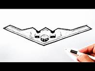Video thumbnail for How to draw a military airplane B-2 Stealth Bomber