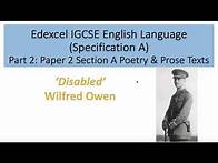 Video thumbnail for Analysis of 'Disabled' by Wilfred Owen