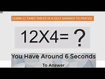 Video thumbnail for 12 Times Table Quiz | Interactive 12 Multiplication Table | Learn Maths