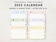 Video thumbnail for Cute 2025 Calendar Printable, Monthly Calendar 2025, 2025 Planner, Monthly Planner 2025, Aesthetic Calendar, Editable Calendar - Etsy