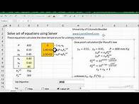 Video thumbnail for Solve a Set of Nonlinear Equations using Excel Solver