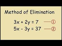 Video thumbnail for Method of Elimination Steps to Solve Simultaneous Equations