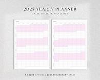 Video thumbnail for 2025 Yearly Calendar Full Year, 2025 Year at-a-Glance, 2025 Printable Yearly Planner, Annual Overview, Digital Planner 2025, Printable PDF