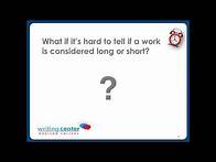 Video thumbnail for Italics and Quotations in MLA: Madison College Writing Center